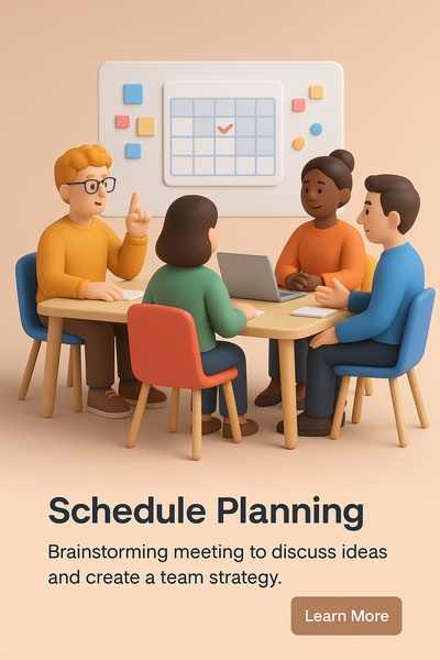 Creative Team Meeting for Schedule Planning Illustration