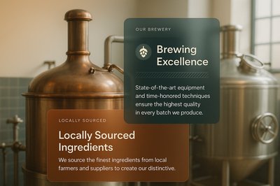 Brewery Web Design Featuring Brewing Excellence and Locally Sourced Ingredients