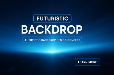 Futuristic Backdrop Design Concept with Bold Typography
