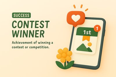3D Illustration of Contest Winner Achievement Concept