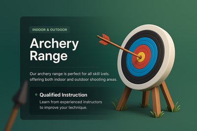 3D Archery Range Illustration with Instructional Focus