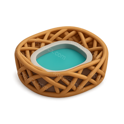 3D Bird Nest Stadium Icon with Volumetric Design