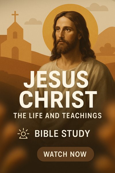 Religious Promotional Graphic for Bible Study on Jesus Christ