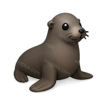 3D Sea Lion Icon with Isometric Design