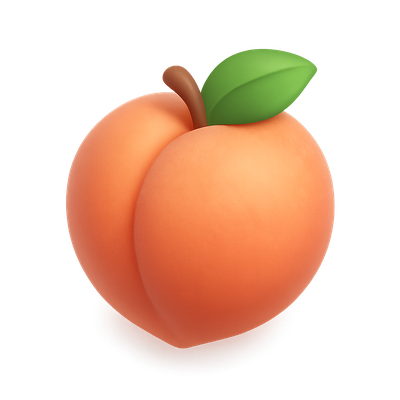 3D Peach Icon