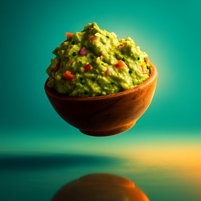 Dynamic Guacamole in Realistic Style with Vibrant Colors