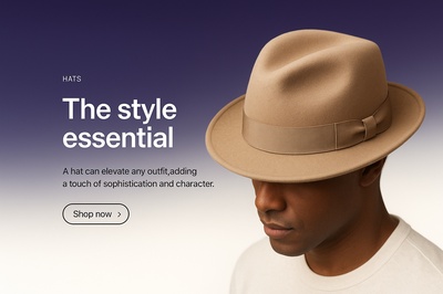 Stylish Web Design Featuring a Sophisticated Hat