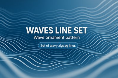 Abstract Waves Line Set Pattern Graphic
