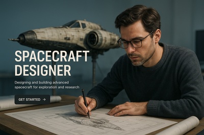 Stylish Spacecraft Designer Interface for Webpage