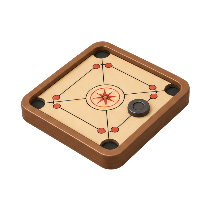 classic carrom board setup