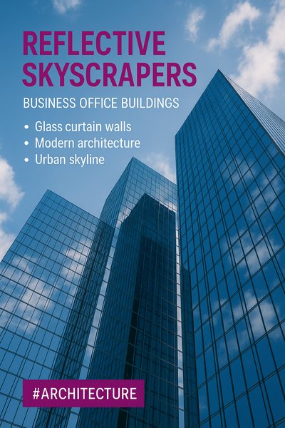 Modern Skyscrapers with Reflective Glass Facades