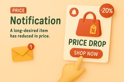 Promotional Notification Graphic for Price Drop Alert