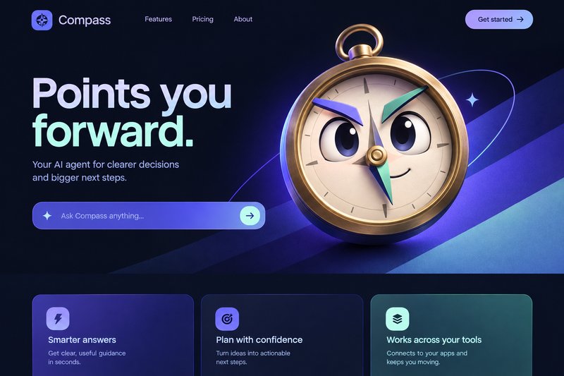 AI agent landing page design