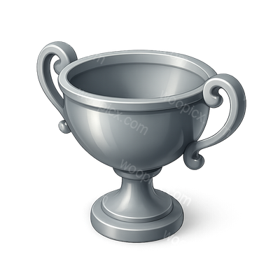 3D Silver Trophy Icon with Elegant Design