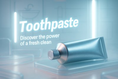 Modern Toothpaste Product Promotion with Clean Design