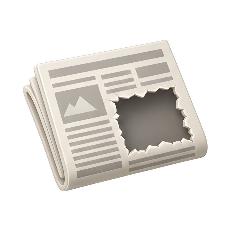 torn newspaper ad space