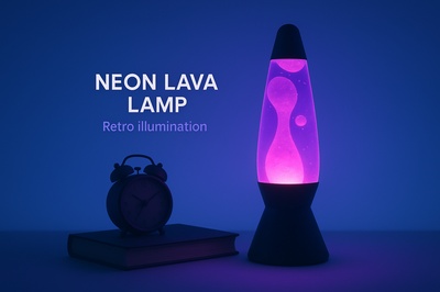 Glowing Neon Composition with Retro Elements
