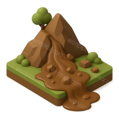 3D Illustration of a Mountain with a Stream