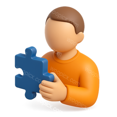 3D Puzzle Piece Held by Person in Isometric View