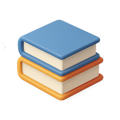 Stylized 3D Illustration of Stacked Books