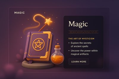 Enchanting 3D Web Page Design Featuring Magic Theme