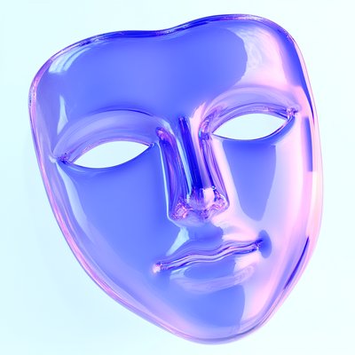 Stylized Acrylic Face Mask in Purple Hue