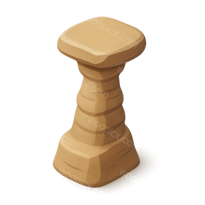 3D Hoodoo Rock Icon with Isometric View