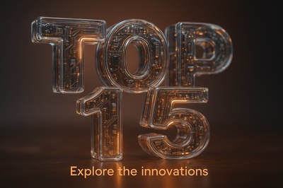 Hyperrealistic 3D 'TOP 15' with Glowing Innovations
