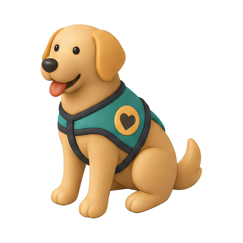 therapy dog in a vest