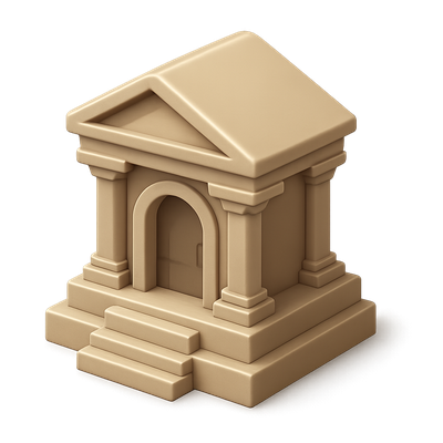 Stylized 3D Icon of a Monumental Structure