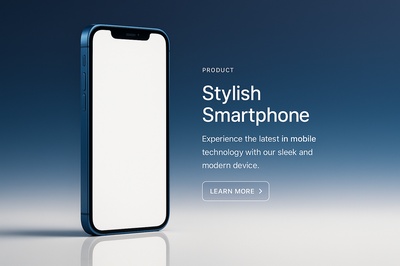 Stylish Blue Smartphone on Gradient Background