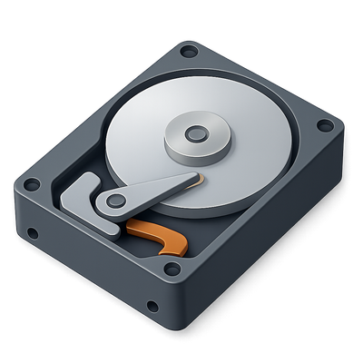 3D Hard Disk Drive Icon with Isometric Design