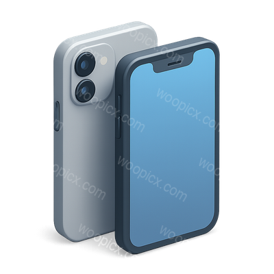 Stylish 3D Smartphone Icons with Transparent Background