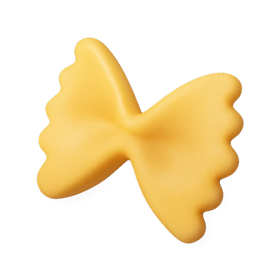 Close-Up of a Yellow Farfalle Pasta Shape