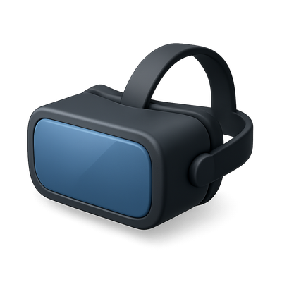 Stylish 3D VR Headset Icon with Isometric Design