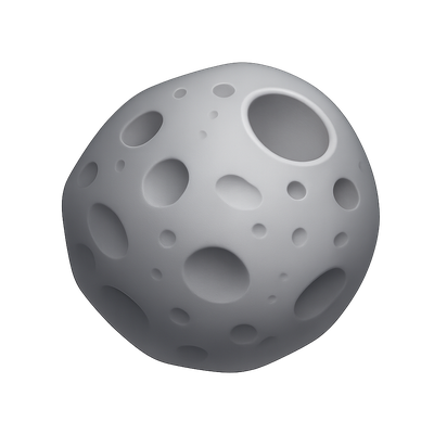 3D Moon Icon with Craters and Texture