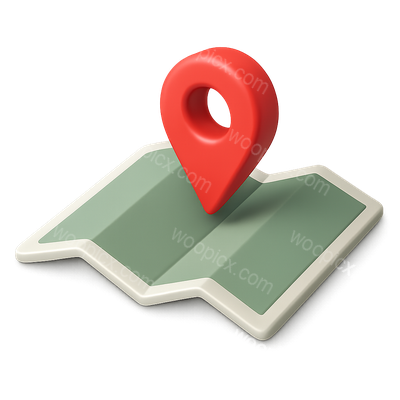 3D Location Marker on Map Icon in Isometric View