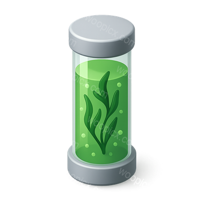 3D Icon of Algae Bioreactor with Volumetric Design