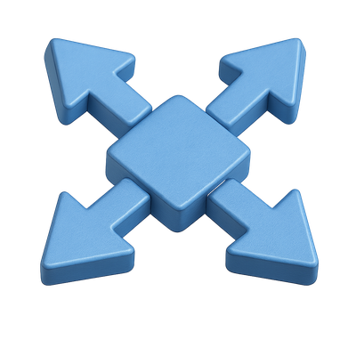 3D Direction Arrows Icon in Isometric View