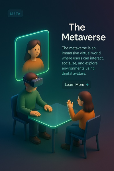 Neon Fog Scene Depicting the Metaverse Interaction