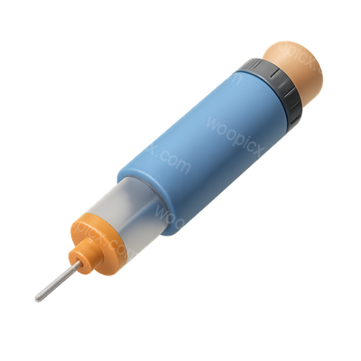 3D Insulin Pen Injector Icon with Isometric View