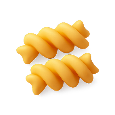 Realistic 3D Render of Twisted Pasta Shapes