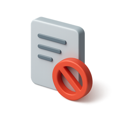 3D Banish Icon with Isometric Design and Volumetric Feel