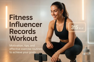Fitness Influencer Workout Session with Motivational Elements