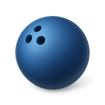 Stylish 3D Bowling Ball Icon on Transparent Background