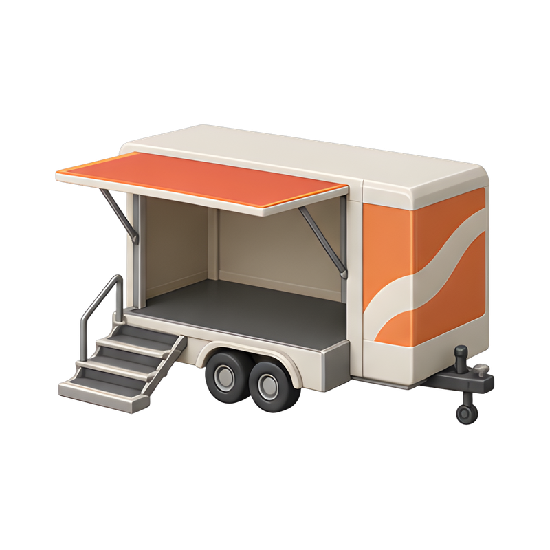 mobile event trailer with stage