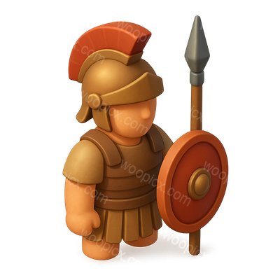 3D Icon of a Triarii Roman Soldier in Isometric View