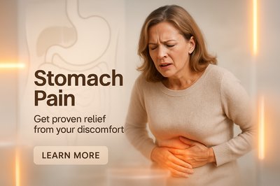 Health Promotion Banner for Stomach Pain Relief