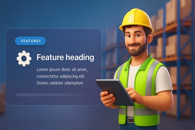 Warehouse Worker with Tablet in a Modern Storage Environment