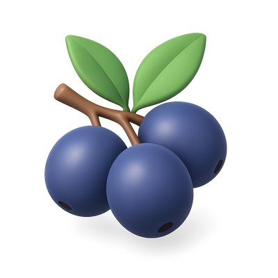 Stylized 3D Blackthorn Icon with Isometric View